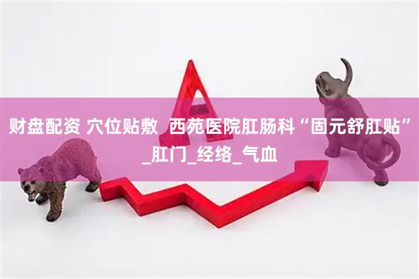 财盘配资 穴位贴敷  西苑医院肛肠科“固元舒肛贴”_肛门_经络_气血